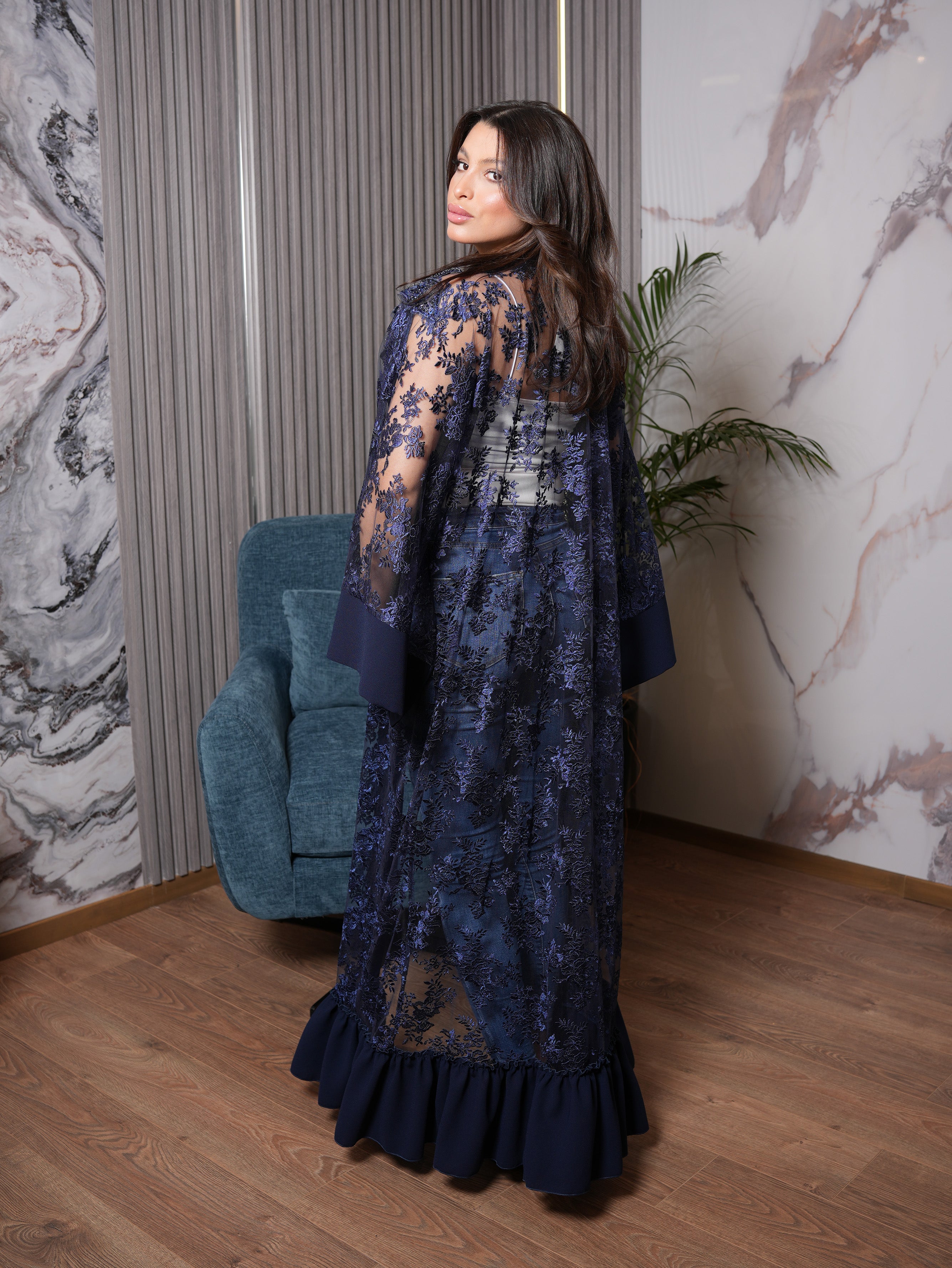 Midnight Elegance Embellished Abaya