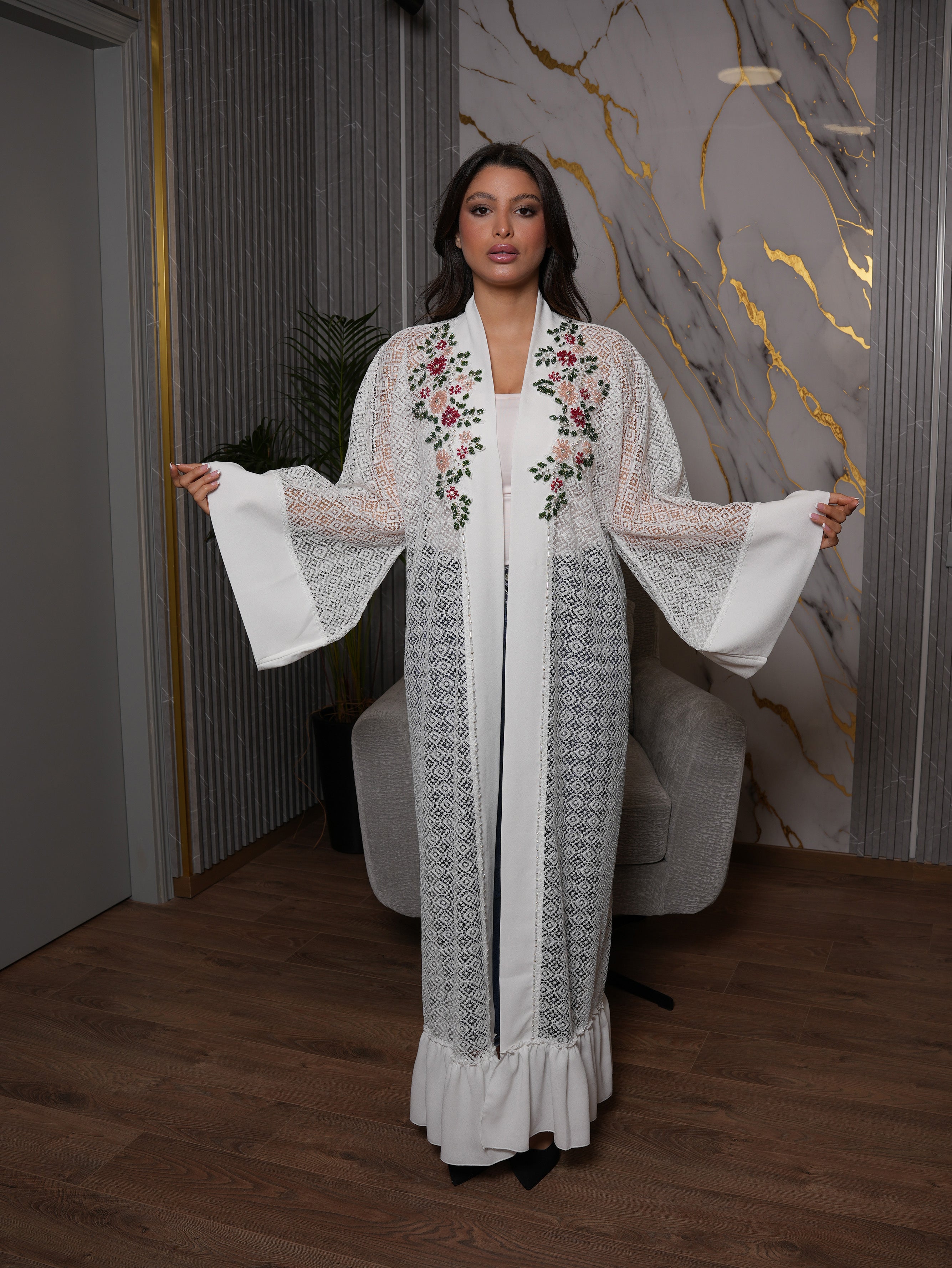 Floral Embroidered Abaya